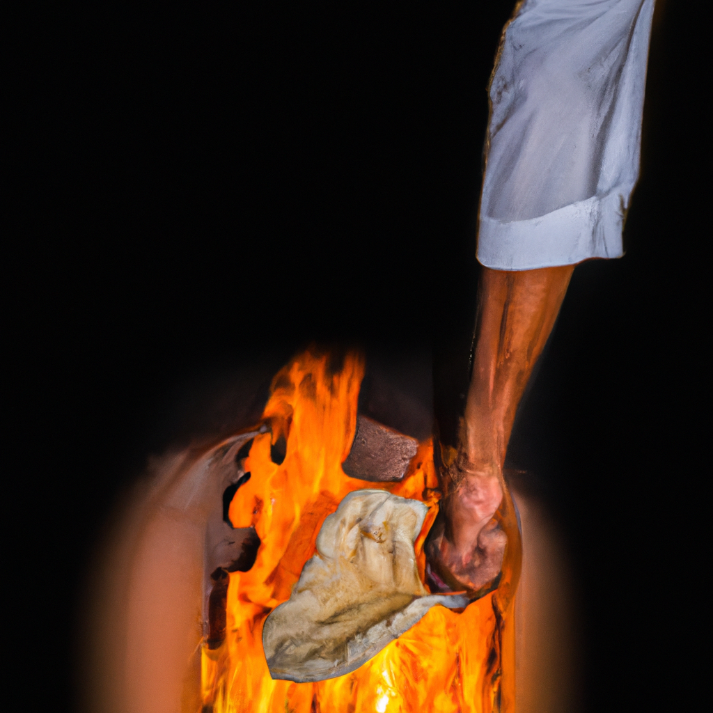 Chef hand-stretching pizza dough near stone oven